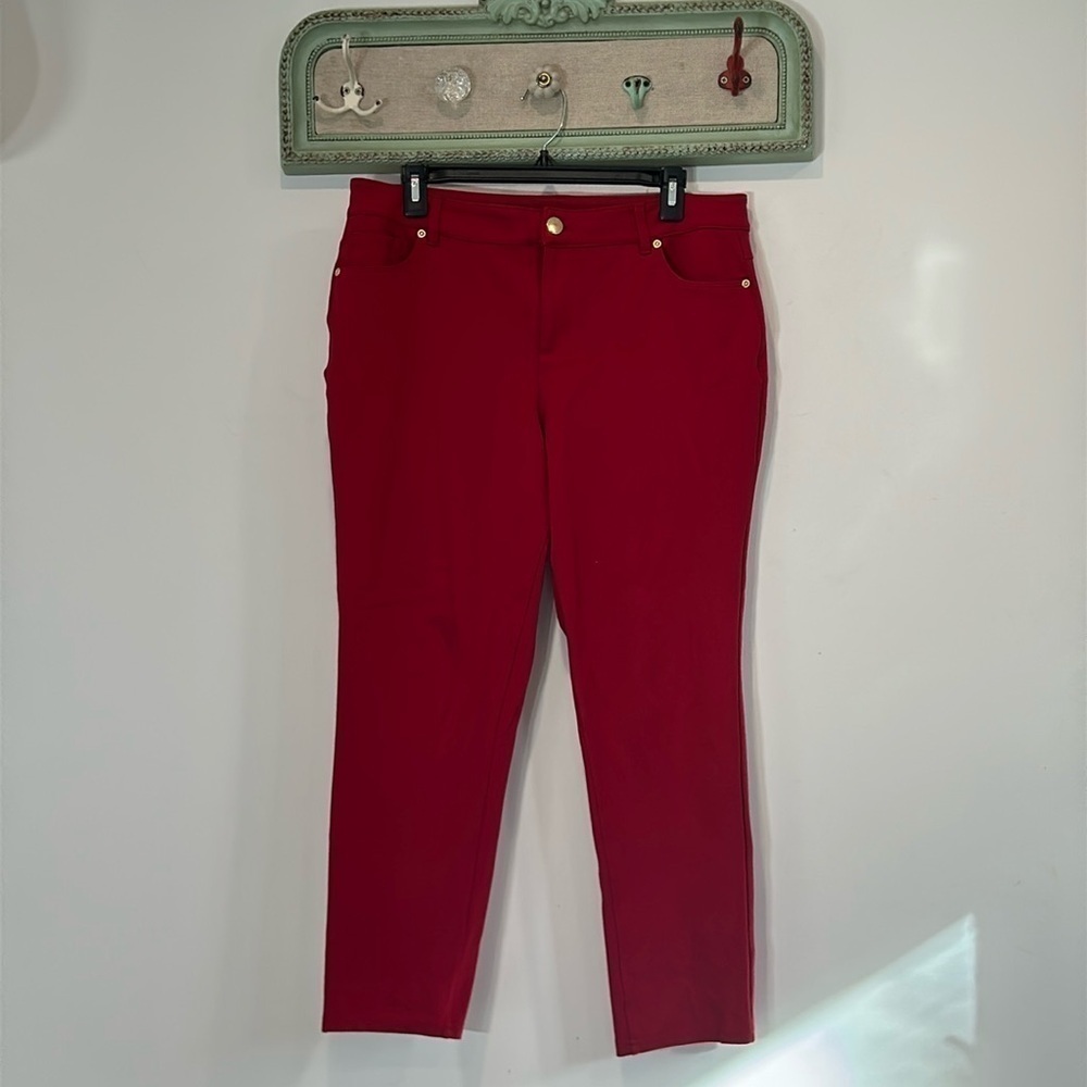 C Cato mid rise straight leg women’s size 14 petite pants w/ stretch